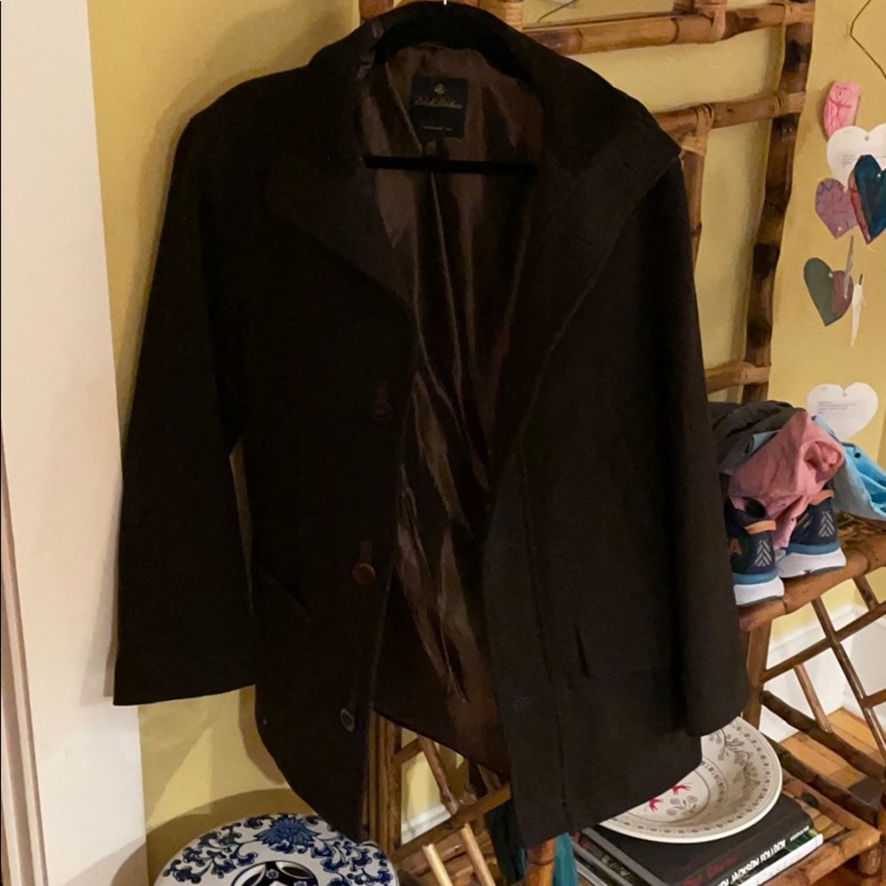 Brooks brothers men’s wool coat brown size small